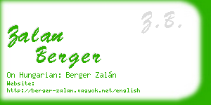 zalan berger business card